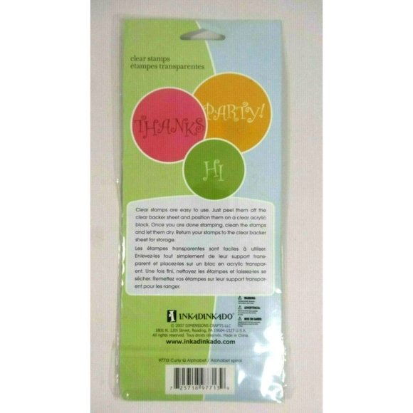 Inkadinkado Curly Font Alphabet Clear Stamps 4 x 8-in Sheet Scrapbook Craft NIP - Picture 2 of 3